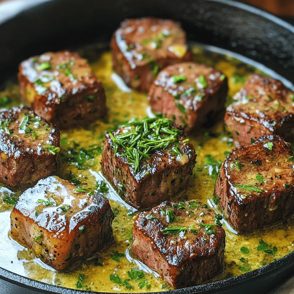 For the best garlic butter steak bites, you need fresh and simple ingredients. Here’s a list: