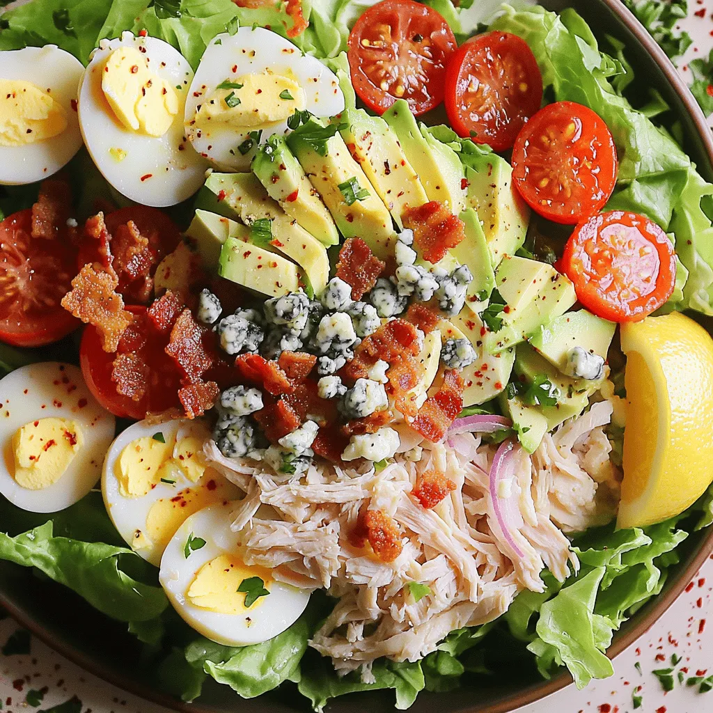 A Classic Cobb Salad shines with its fresh ingredients. You need crisp romaine lettuce to form the base. This lettuce gives crunch and a bright green color. Next, add cooked chicken breast. This protein keeps the salad filling. Shredded chicken works best for mixing.