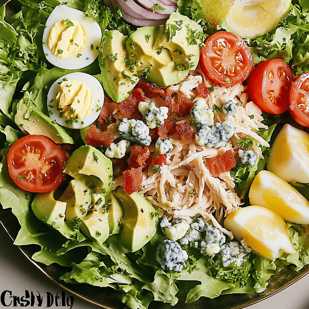 A Classic Cobb Salad shines with its fresh ingredients. You need crisp romaine lettuce to form the base. This lettuce gives crunch and a bright green color. Next, add cooked chicken breast. This protein keeps the salad filling. Shredded chicken works best for mixing.