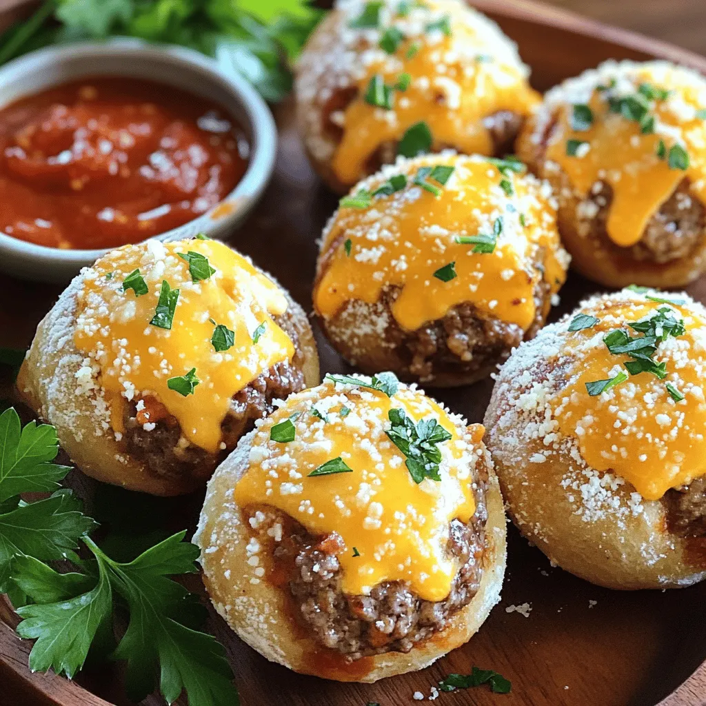 To make garlic parmesan cheeseburger bombs, you need simple, tasty ingredients. Here’s a breakdown of what you require: