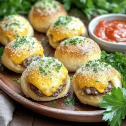 To make garlic parmesan cheeseburger bombs, you need simple, tasty ingredients. Here’s a breakdown of what you require: