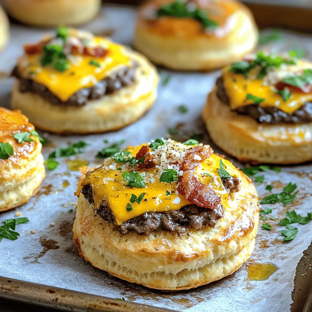 Garlic parmesan bacon cheeseburger bombs are a fun twist on the classic cheeseburger. They combine beef, cheese, and bacon inside flaky biscuit dough. You get a burst of flavor in every bite. These tasty treats are perfect for parties or family dinners.