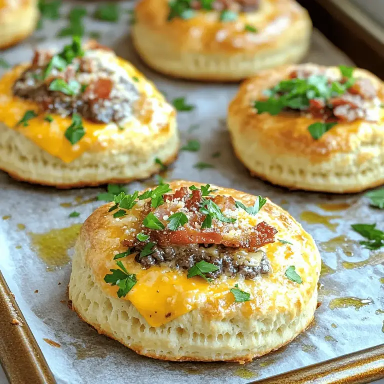 Garlic parmesan bacon cheeseburger bombs are a fun twist on the classic cheeseburger. They combine beef, cheese, and bacon inside flaky biscuit dough. You get a burst of flavor in every bite. These tasty treats are perfect for parties or family dinners.