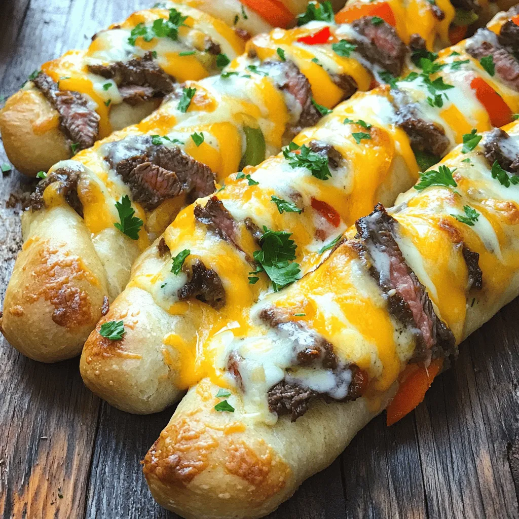Philly cheesesteak stuffed cheesy breadsticks are a fun twist on a classic dish. They mix the rich flavors of a homemade Philly cheesesteak with the soft, cheesy goodness of breadsticks. This combo makes them a hit for many food lovers.