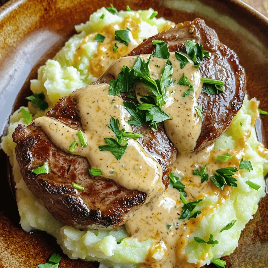 To make Gaelic Irish Steaks with Whiskey Cream and Colcannon, you need fresh, quality ingredients. For the steaks, I recommend using ribeye. This cut is juicy and flavorful, perfect for grilling. You will need two ribeye steaks, each about one inch thick. Season them with salt and pepper.