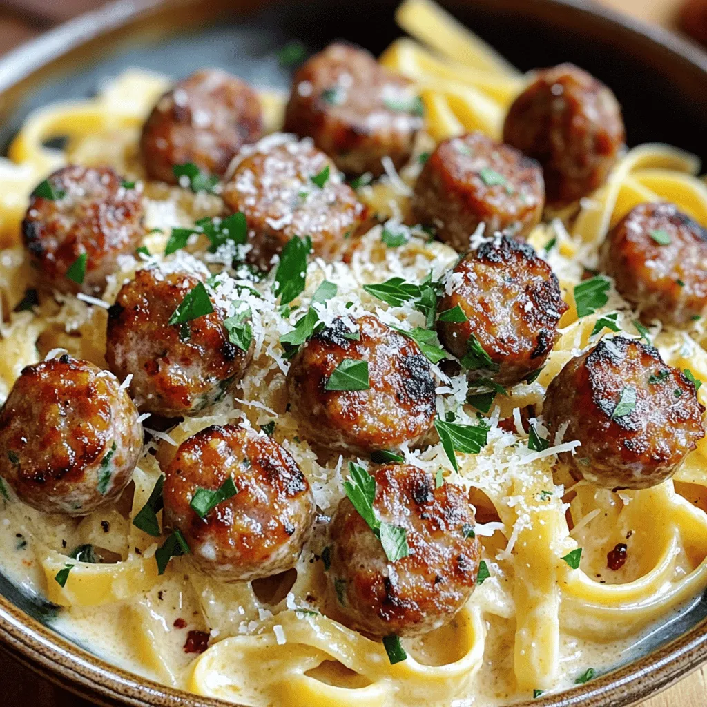 The key to great Garlic Butter Sausage Bites with Creamy Parmesan Pasta lies in its ingredients. Each one adds flavor and texture to the dish.
