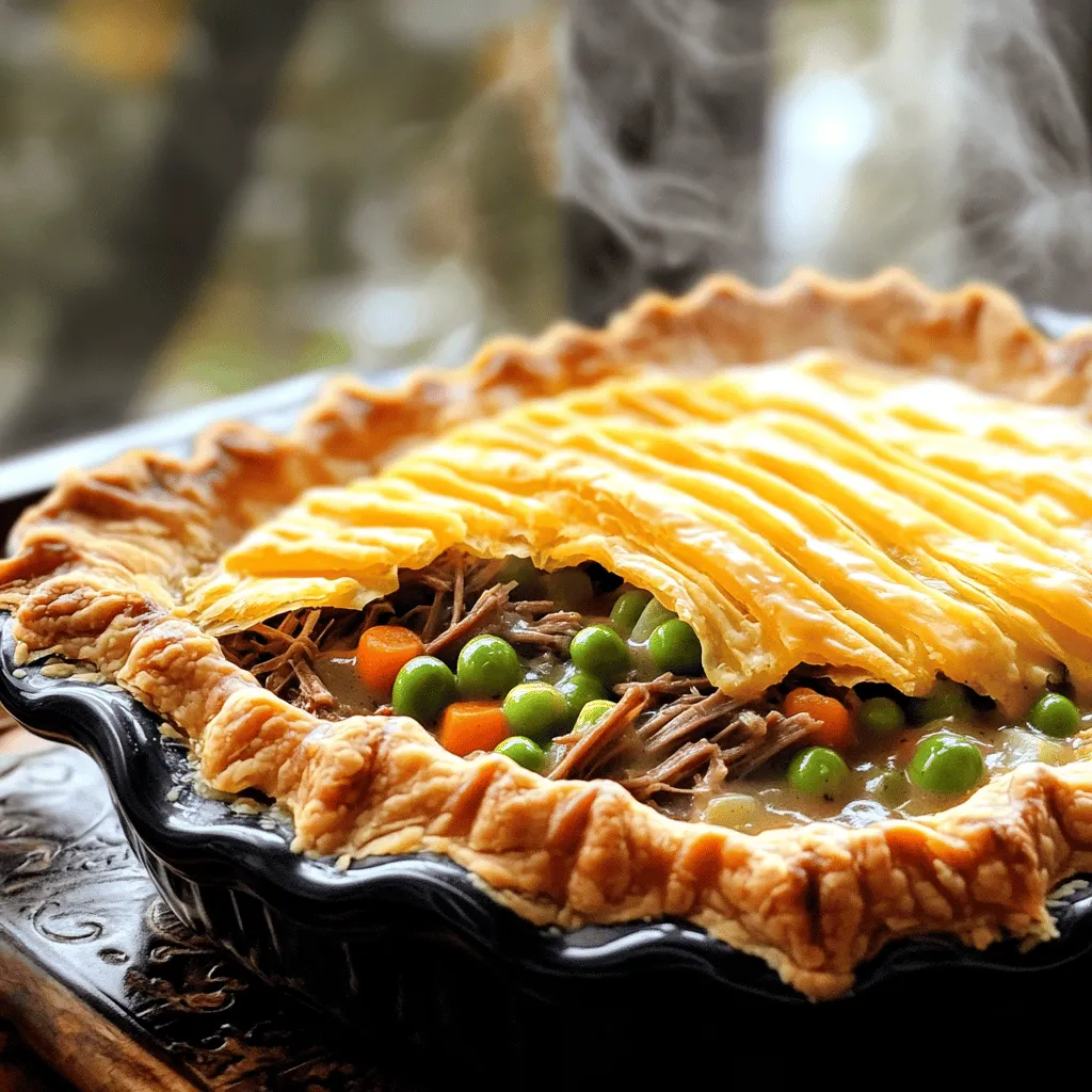 A brisket pot pie is a warm and filling dish. The key ingredients create rich flavors. The main star here is brisket.