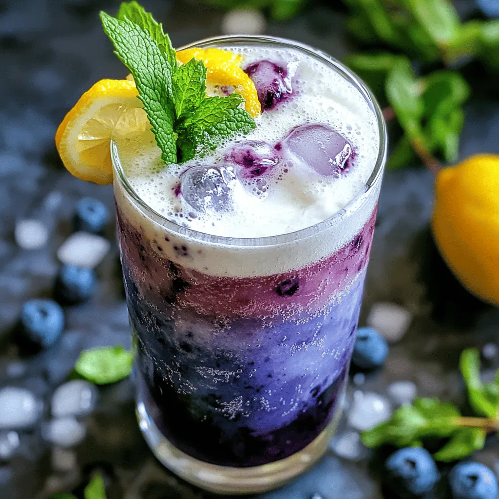 To make a sugar free blueberry Italian cream soda, you need simple ingredients. Here’s what you will use: