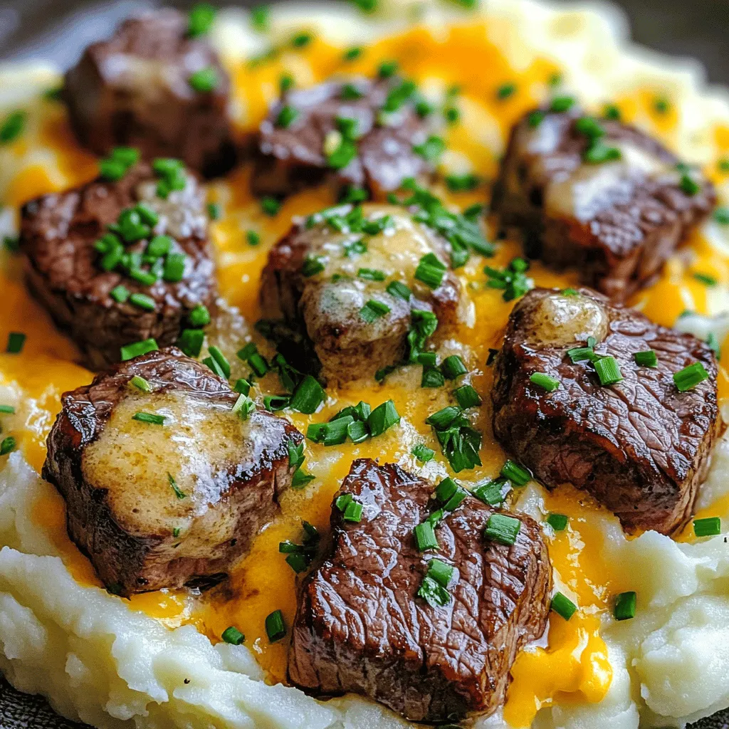 Garlic butter steak bites and cheesy smashed potatoes bring joy to any meal. They are simple to make and full of flavor. These dishes work well together. Each bite bursts with taste, making them a perfect pair.