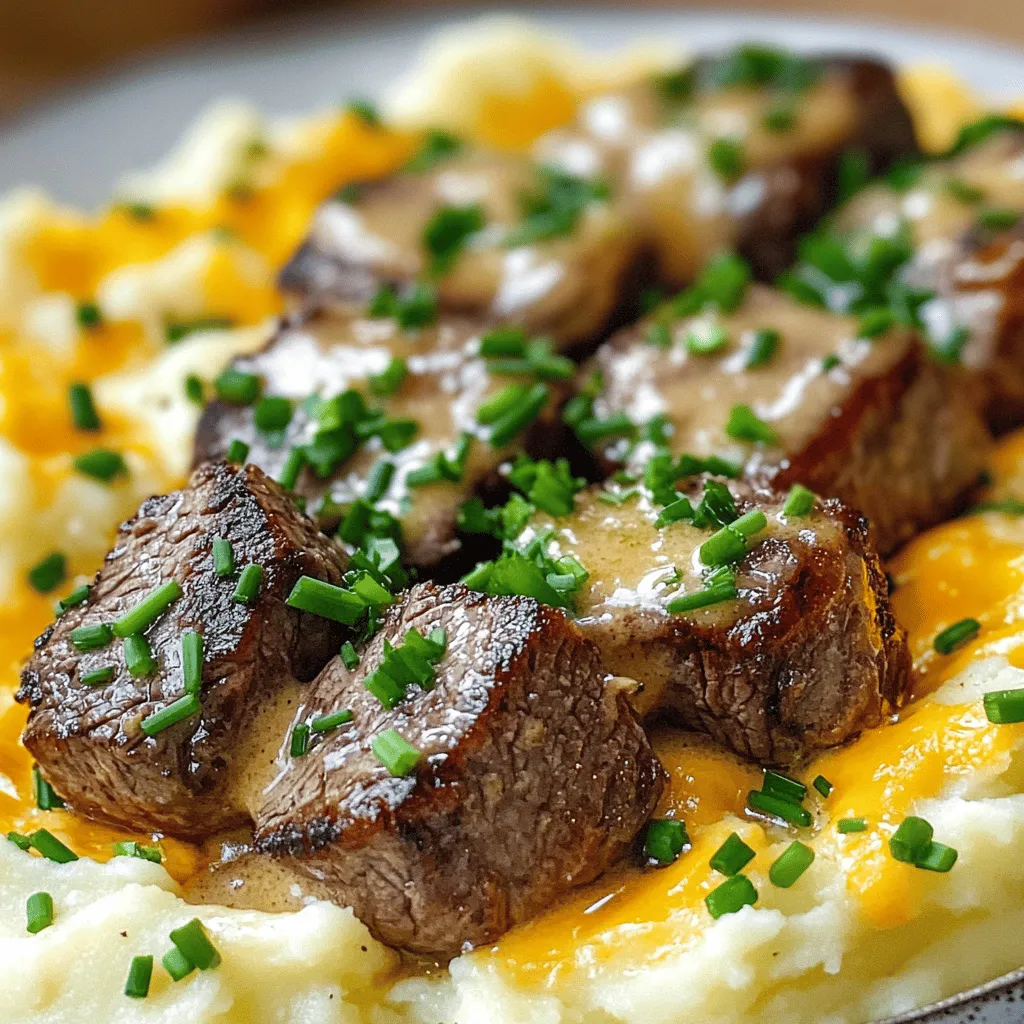 Garlic butter steak bites and cheesy smashed potatoes bring joy to any meal. They are simple to make and full of flavor. These dishes work well together. Each bite bursts with taste, making them a perfect pair.