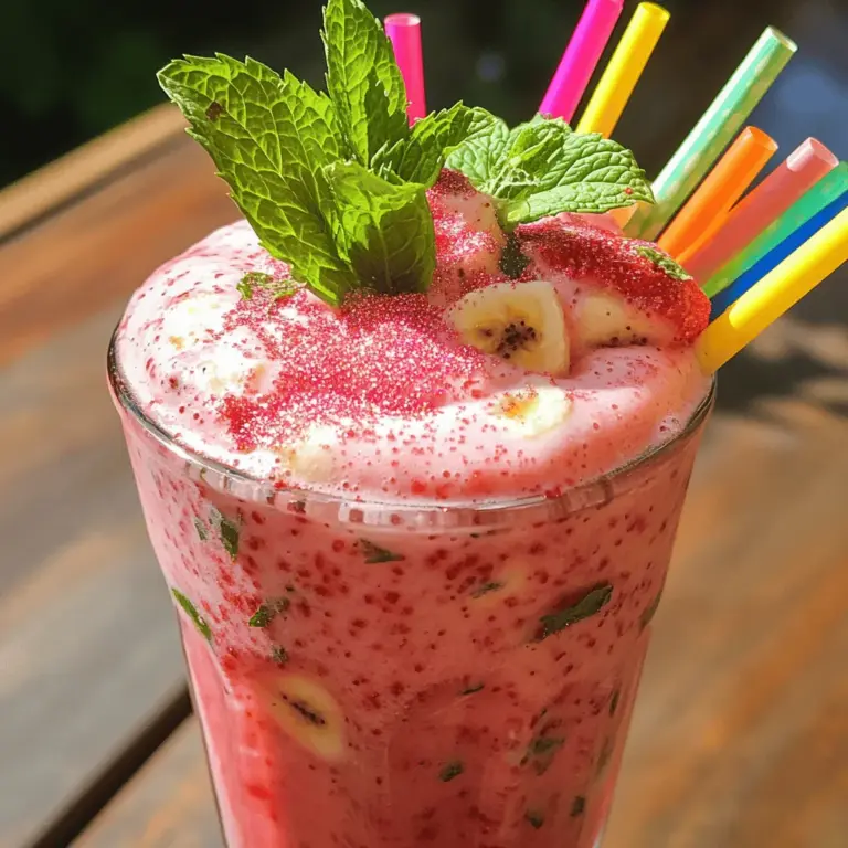 To make the pink flamingo colada recipe, gather fresh and vibrant ingredients. You’ll need 1 cup of frozen strawberries. These bring a bright color and sweet taste. Next, grab 1 ripe banana for creaminess. This fruit adds a rich texture and flavor.