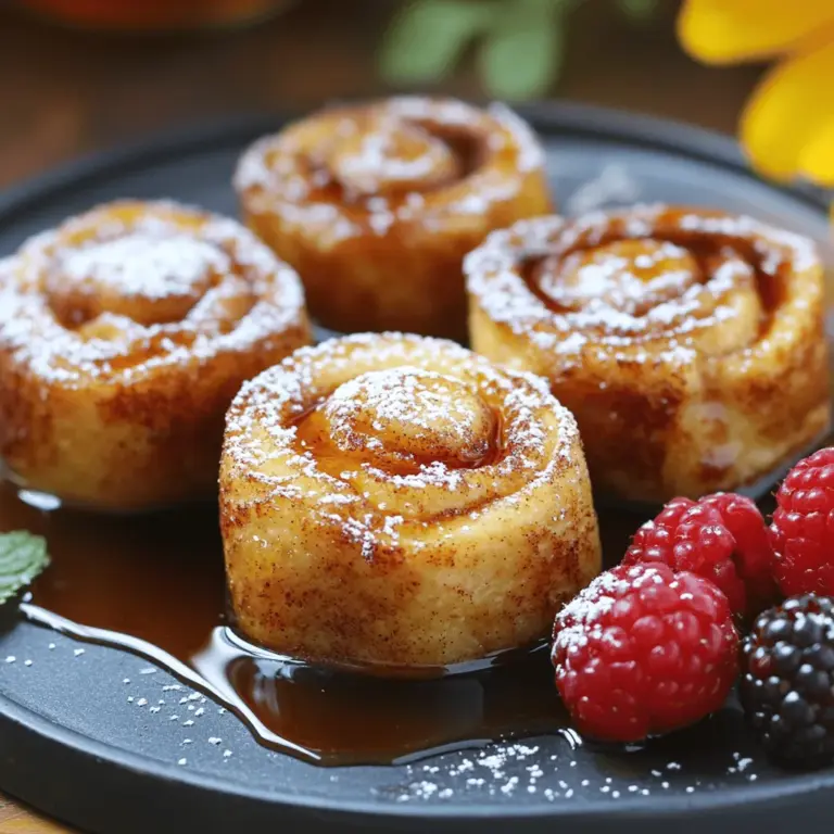 Cinnamon roll French toast bites are small, sweet treats. They mix the flavor of cinnamon rolls with French toast. You start with refrigerated cinnamon roll dough. Then, you cut it into small pieces. This makes them easy to eat. Each bite is soft, warm, and covered in egg mixture.