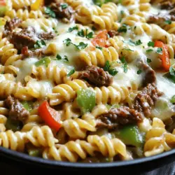 To make this dish, you need simple, tasty ingredients. First, choose your pasta. I like using rotini or penne. These shapes hold the sauce well and add great texture.