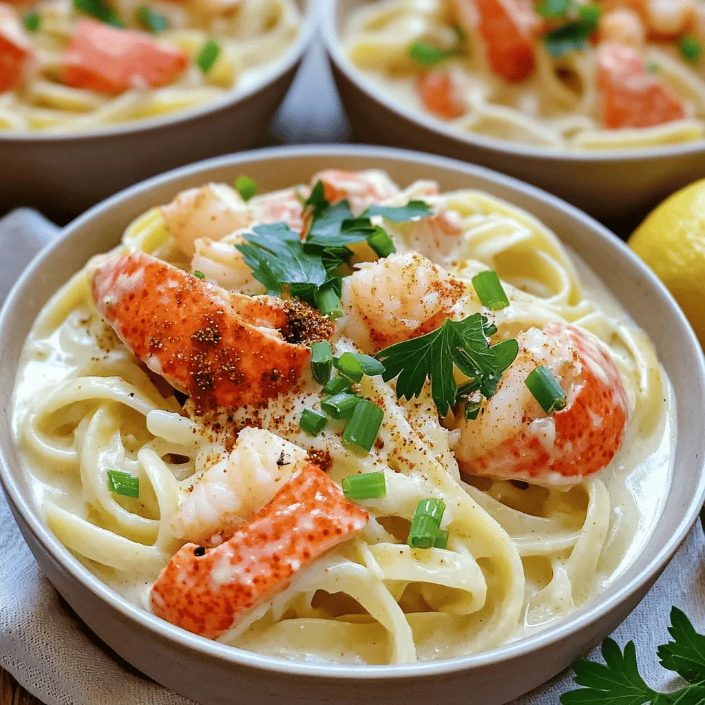 The best Cajun seafood pasta recipe starts with fresh seafood. You need lobster, crab, and salmon.