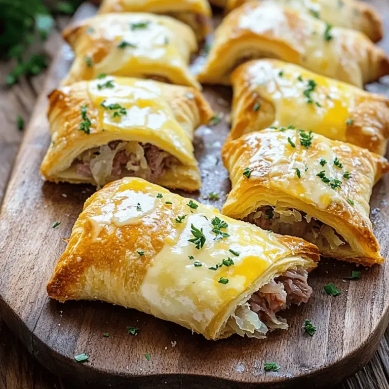 - Refrigerated crescent roll dough - Chopped corned beef - Drained and rinsed sauerkraut