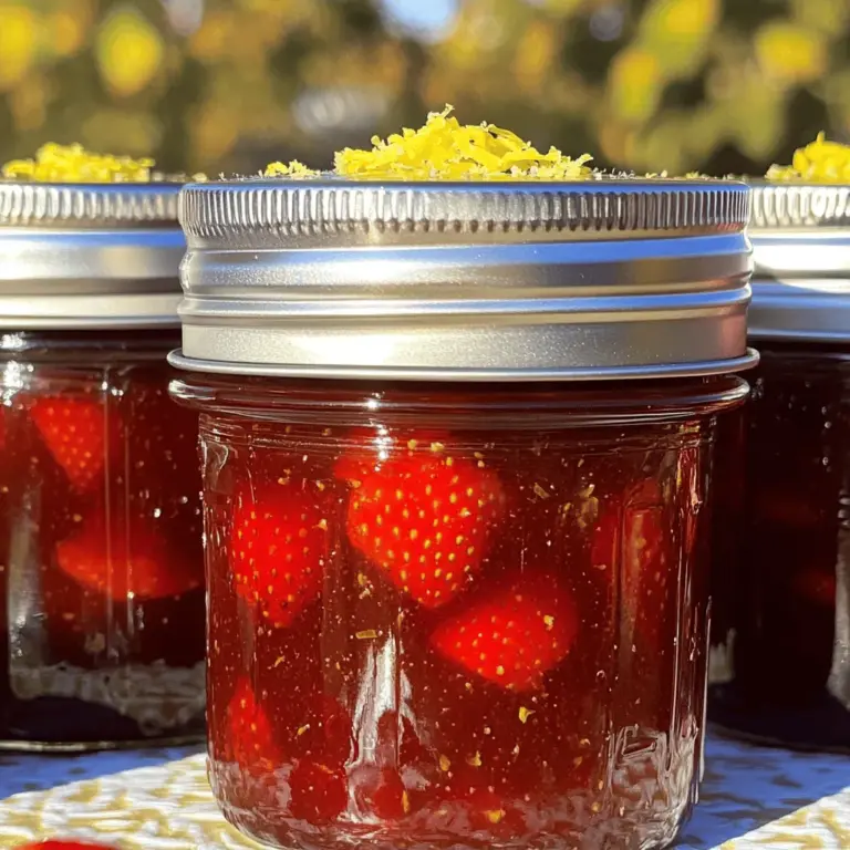- 2 pounds of fresh strawberries - 1 ½ cups of granulated sugar - 2 tablespoons of lemon juice - 1 teaspoon of lemon zest - 1 packet of fruit pectin (1.75 oz) - ¼ teaspoon of salt