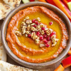 To make Muhammara, start with the best peppers. Choose two large red bell peppers. Roasting them brings out their sweet, smoky flavor. Preheat your oven to 450°F (232°C). Place the peppers on a baking sheet and roast for about 25-30 minutes. Turn them every so often. Look for blistered and charred skin.