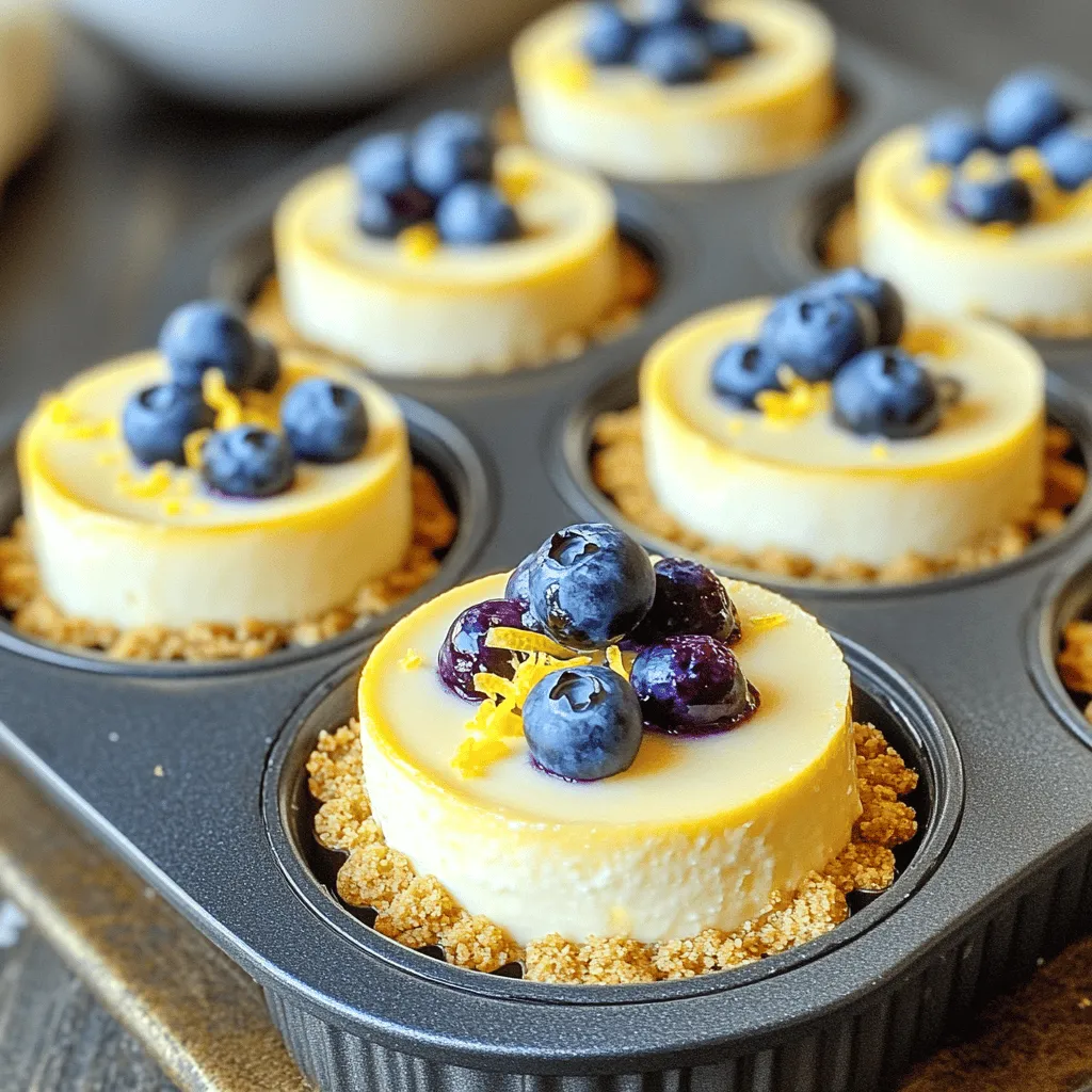 To make these delightful mini lemon blueberry cheesecakes, gather the following ingredients: