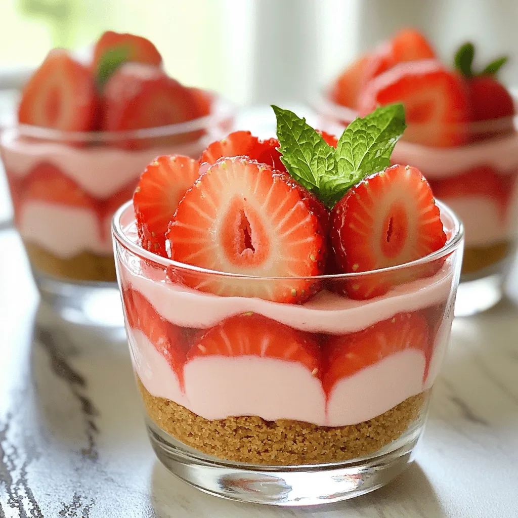 To make no-bake strawberry cheesecakes, you need simple ingredients. Here’s what you’ll need: