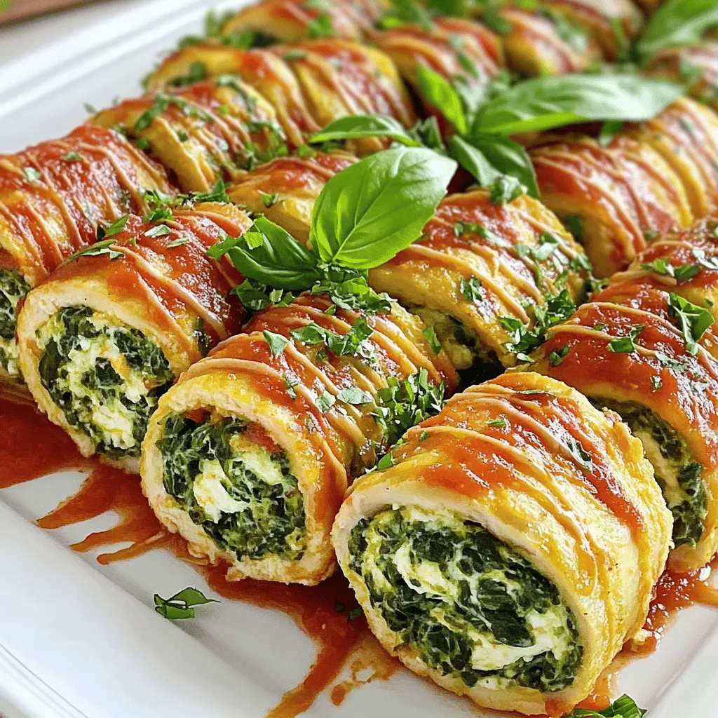 To make Spinach Stuffed Chicken Roll-Ups, you need: