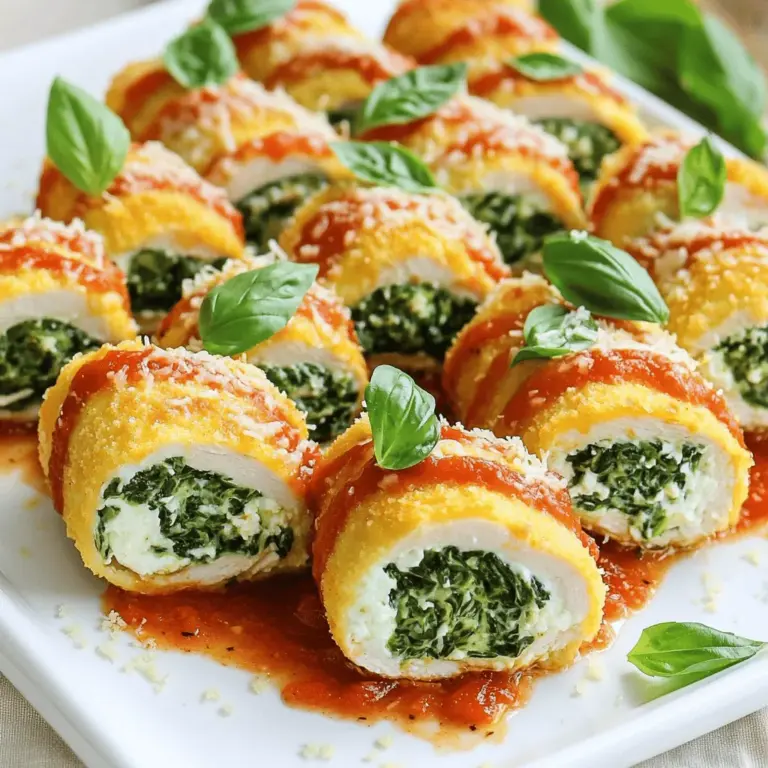 To make Spinach Stuffed Chicken Roll-Ups, you need: