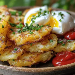 To make crispy hash browns, you need a few key items: - 4 large russet potatoes, peeled - 1 small onion, finely grated - 2 tablespoons all-purpose flour - 1 teaspoon baking powder - 1 teaspoon garlic powder - 1 teaspoon paprika - Salt and pepper to taste - 1/4 cup vegetable oil or clarified butter (for frying)