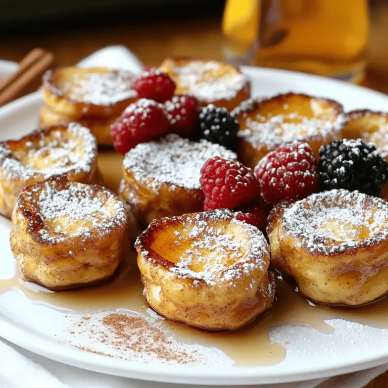 To make delicious Cinnamon Roll French Toast Bites, you need a few simple ingredients. First, grab one can of refrigerated cinnamon rolls, like Pillsbury. This is the base of your bites. Then, you will need three large eggs. They help bind the mixture. You also need 1/3 cup of milk for creaminess.
