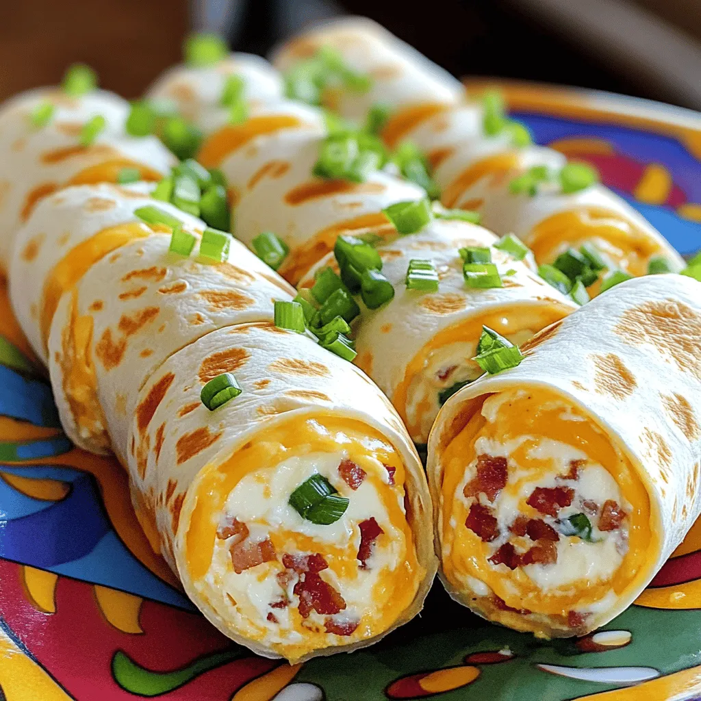 - 6 large flour tortillas - 1 cup cream cheese, softened - 1 cup shredded cheddar cheese - 1 cup cooked bacon, crumbled - 1/2 cup fresh green onions, finely chopped - 1 teaspoon garlic powder - 1 teaspoon black pepper - 1/2 teaspoon paprika (optional)