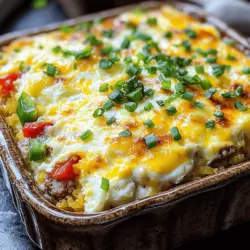 This casserole is a warm hug on a plate. It combines sausage, eggs, and cheese for a tasty start. You can use mild or spicy sausage, depending on your taste. Cooking the sausage until it is browned adds a great depth of flavor.