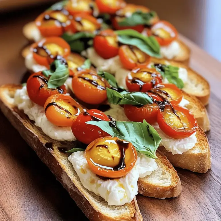 - Fresh burrata cheese - 1 large baguette, sliced diagonally - 2 cups cherry tomatoes, halved - 1/4 cup fresh basil leaves, chopped - 2 tablespoons balsamic glaze - 2 tablespoons extra virgin olive oil - 1 garlic clove, minced - Salt and pepper to taste