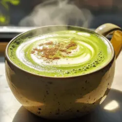 A matcha cappuccino is a delightful twist on the classic cappuccino. It blends matcha green tea with frothed milk. This drink is creamy and full of flavor. It gives you a boost without the jitters of regular coffee.