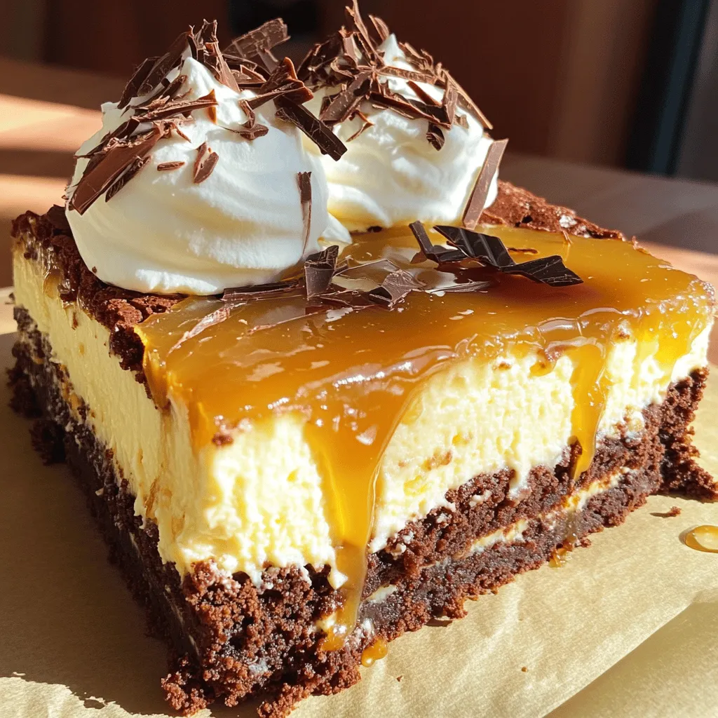 To make a delicious caramel brownie cheesecake, you need three main parts: the brownie base, the cheesecake layer, and the caramel sauce.