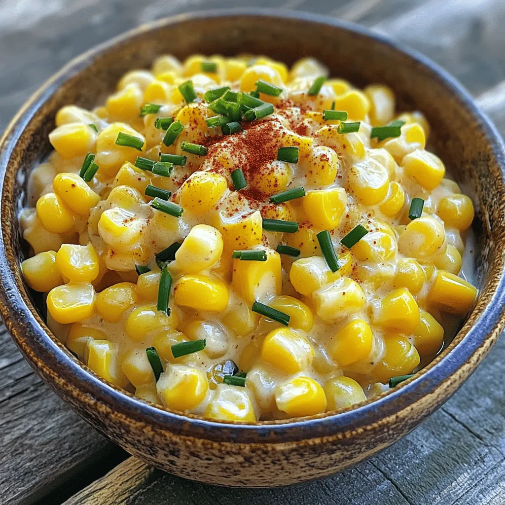 To make creamed corn, gather these simple ingredients: