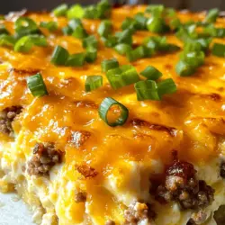 - 1 pound breakfast sausage, crumbled - 6 large eggs - 1 cup cream cheese, softened - 4 cups frozen hashbrowns, thawed