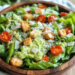 To make a Caesar salad with Avanaise, start with fresh ingredients. First, you need romaine lettuce. Rinse it well and dry it using a salad spinner. Chop the lettuce into bite-sized pieces. This gives the salad a nice texture.