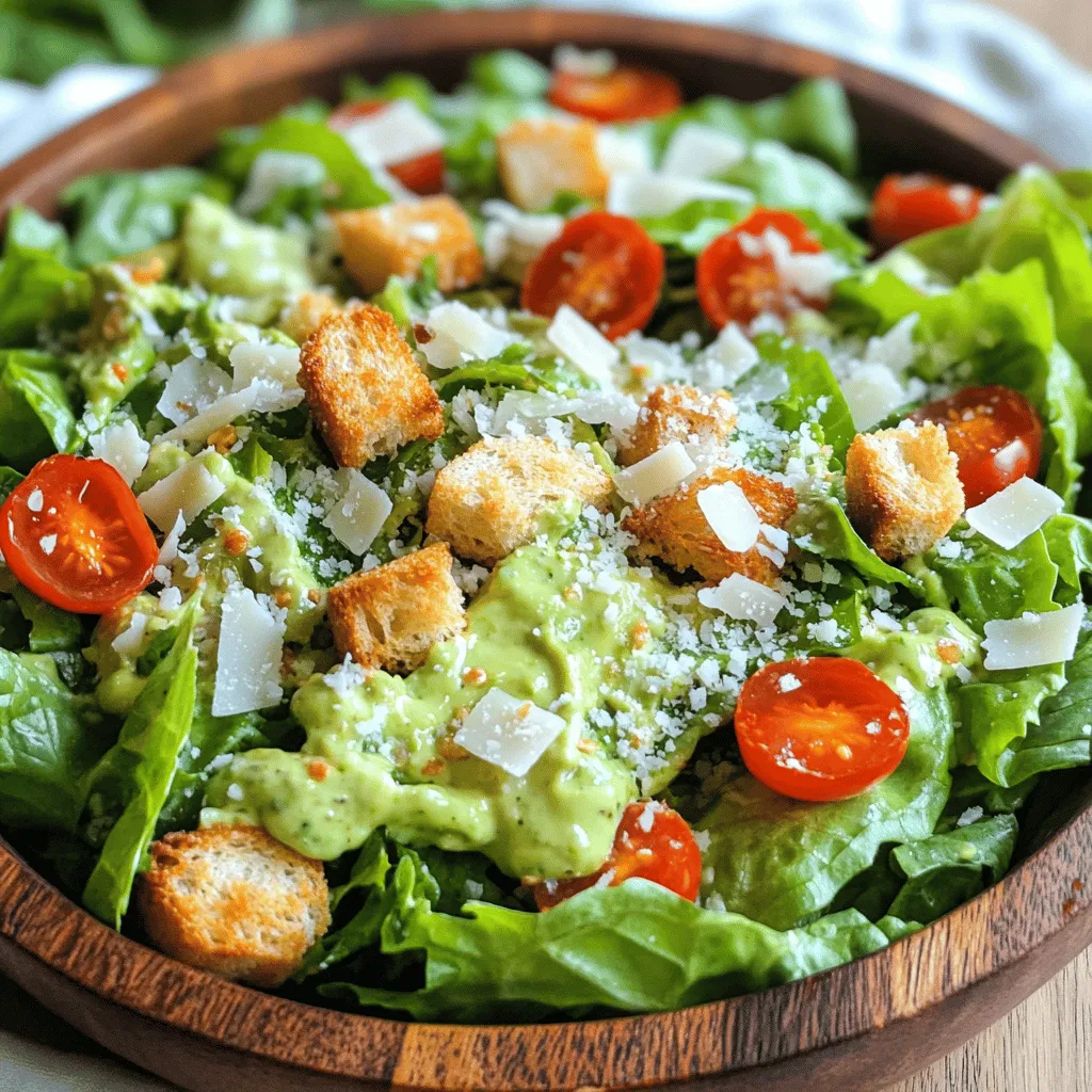 To make a Caesar salad with Avanaise, start with fresh ingredients. First, you need romaine lettuce. Rinse it well and dry it using a salad spinner. Chop the lettuce into bite-sized pieces. This gives the salad a nice texture.