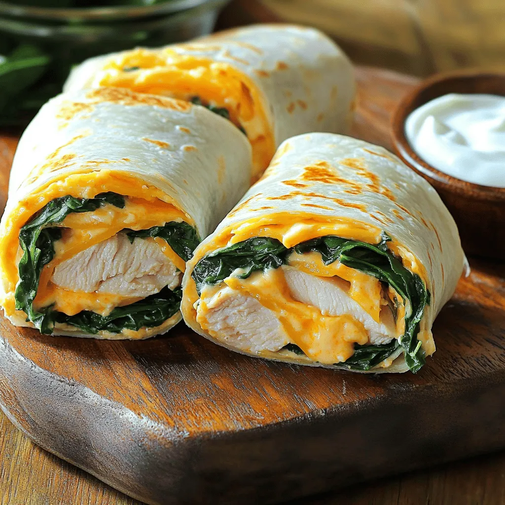 To make Cheesy Garlic Chicken Wraps, you need key ingredients that bring flavor and nutrition. Here’s what you will need: