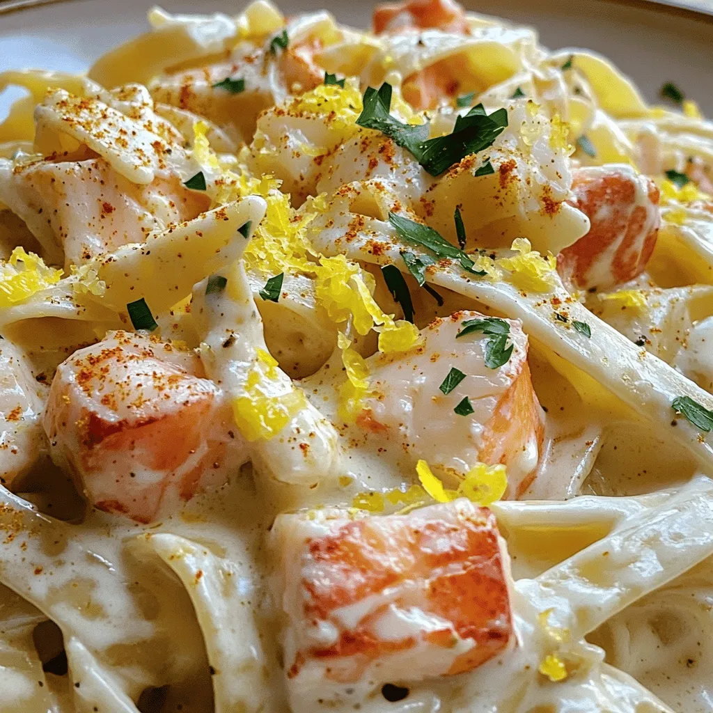 To make the perfect Cajun Lobster, Crab, and Salmon Alfredo, gather these fresh ingredients: