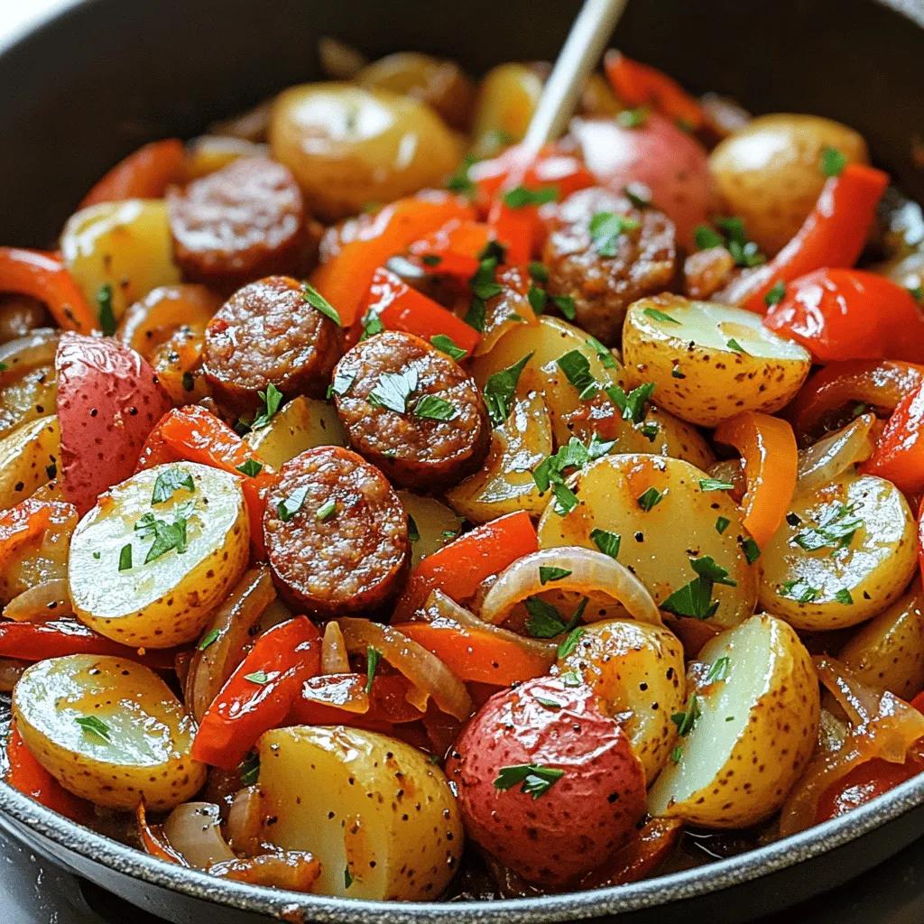 For a tasty smoked sausage and potatoes meal, you need these ingredients: