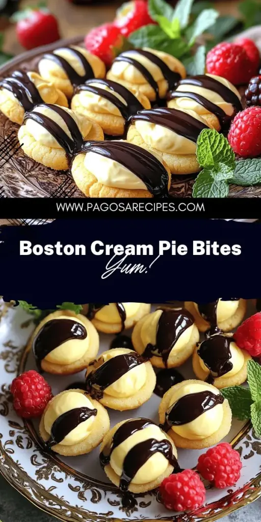 Indulge in the delightful world of Easy Boston Cream Pie Cookie Bites! These bite-sized treats bring the classic flavor of Boston cream pie into a delicious cookie form, making them perfect for sharing or enjoying on your own. With just a few easy ingredients, you'll create soft cookies filled with creamy custard and topped with rich chocolate. Ready to impress your taste buds? Click to explore the full recipe and make these sweet bites today!
