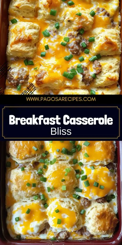 Start your mornings off right with this Sausage, Egg & Cheese Biscuit Casserole Delight! Packed with savory sausage, fluffy eggs, and gooey cheese nestled in buttery biscuits, this easy-to-make recipe will quickly become a breakfast favorite. Perfect for any meal, it's delicious and customizable to your taste. Click through to explore the full recipe and discover tips for cooking and serving! You won't want to miss it!