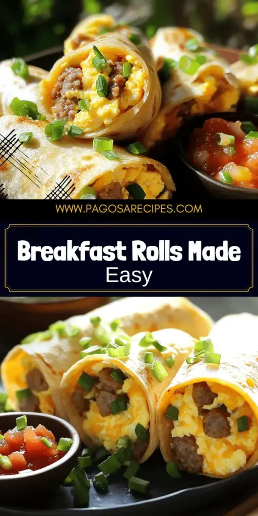 Kickstart your mornings with these quick and easy Sausage and Egg Breakfast Rolls! Bursting with flavor, these delicious wraps are packed with savory sausages, fluffy scrambled eggs, and melted cheese, all conveniently wrapped in a warm tortilla. Perfect for busy days, these rolls are simple to make and satisfying. Ready to spice up your breakfast routine? Click through for the full recipe and enjoy a tasty meal in no time!