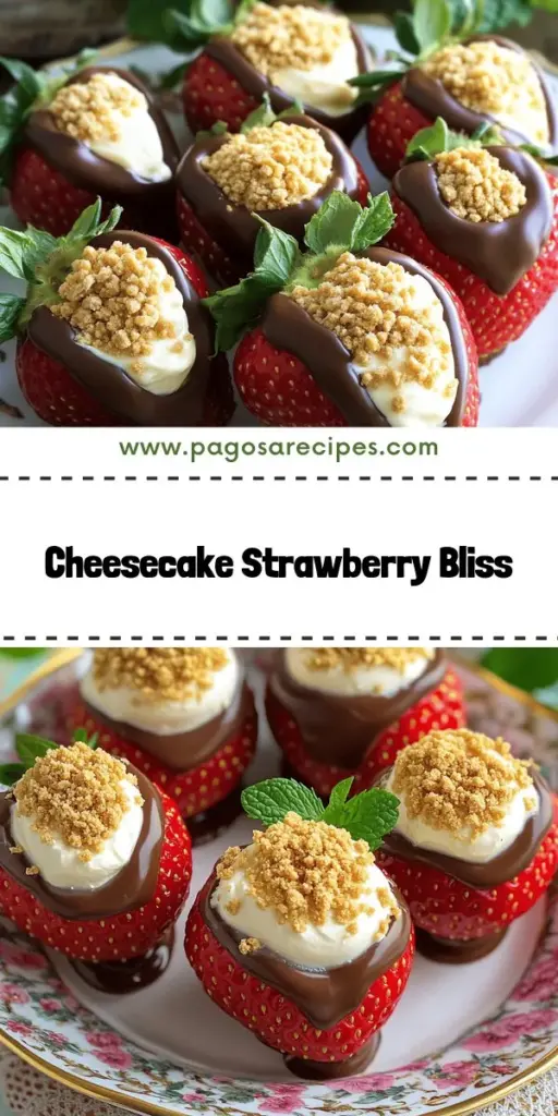 Indulge your sweet tooth with chocolate-covered cheesecake strawberries, the perfect blend of juicy strawberries and creamy cheesecake filling, all wrapped in rich chocolate. This delightful treat is easy to make and sure to impress at any gathering. Discover simple steps and tips for creating these mouthwatering bites that are as beautiful as they are delicious. Click through to explore the full recipe and elevate your dessert game today!
