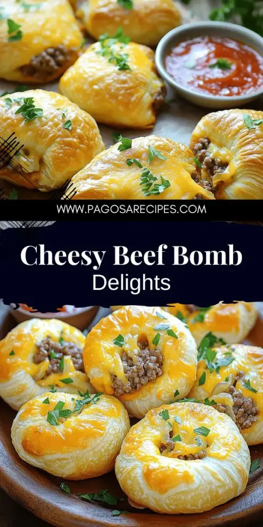 Discover the ultimate dinner hit with Golden Crust Cheesy Beef Bombs! This recipe combines juicy ground beef, melty cheeses, and flaky dough for a delightful dish the whole family will love. Easy to make and perfect for any night, these tasty bites will have everyone coming back for more. Click through for step-by-step instructions and impress your loved ones with this fun and flavorful dinner idea!