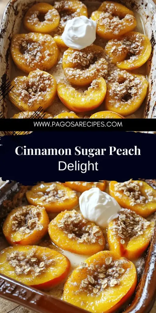 Looking for an easy and delicious dessert? Try Cinnamon Sugar Baked Peaches! This sweet, warm treat is made with ripe peaches, brown sugar, and spices that create a delightful flavor explosion. Perfect for any occasion, enjoy them alone or with a scoop of ice cream. Dive into our simple step-by-step recipe and discover how to impress your friends and family with this cozy dessert. Click through to explore the full recipe and get baking!