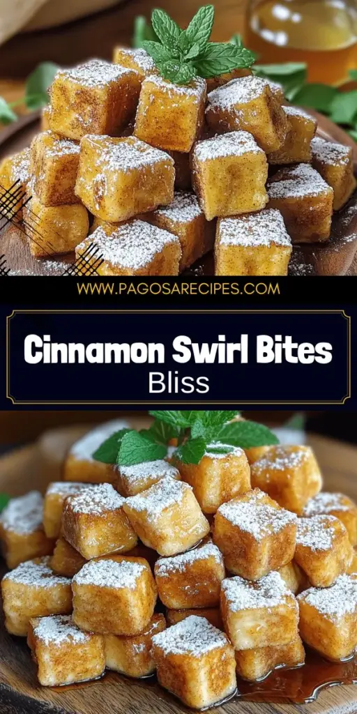 Indulge in a delightful breakfast treat with these Cinnamon Swirl French Toast Bites! This quick and easy recipe transforms thick bread into bite-sized delights perfect for sharing or snacking. Dive into the warm flavors of cinnamon and sugar, and enjoy them dusted with powdered sugar and maple syrup. Ready to tantalize your taste buds? Click to explore the full recipe and make these simple and sweet treats today!
