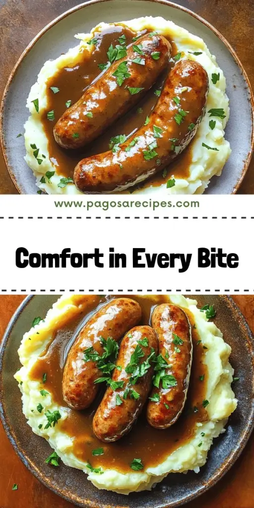 Craving a delicious comfort food? Try my Easy Bangers and Mash recipe, featuring juicy sausages paired with creamy mashed potatoes! This quick and simple dish brings warmth to your dinner table with flavorful gravy secrets and cooking tips. Whether you prefer traditional or creative twists, I've got the perfect variations for everyone. Click through to explore the full recipe and elevate your mealtime with this hearty classic!