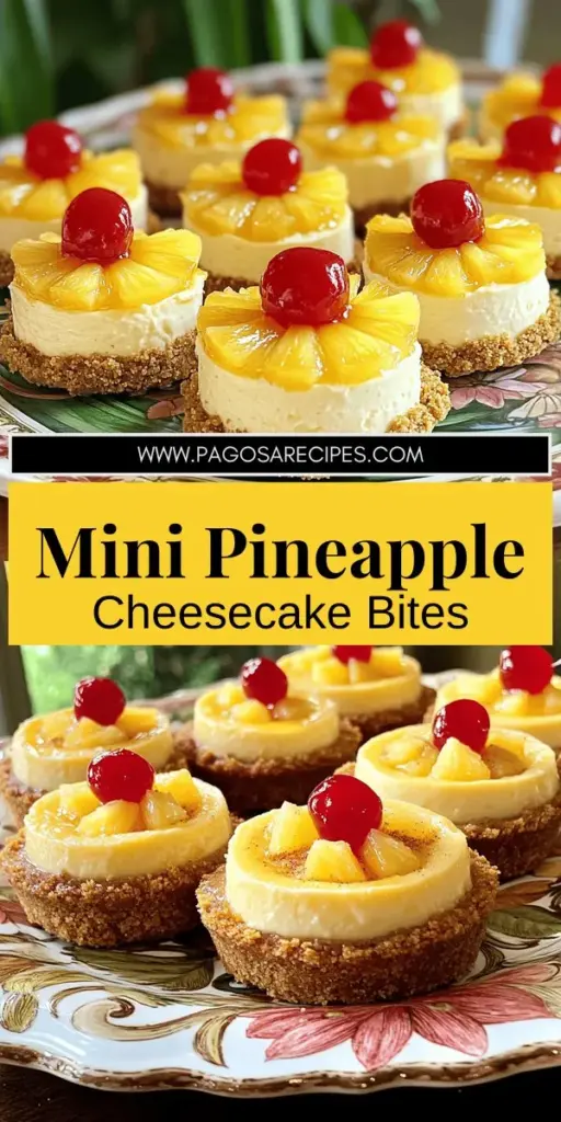 Indulge in a tropical treat with delightful mini pineapple upside-down cheesecakes! These bite-sized desserts feature a crunchy graham cracker crust and creamy pineapple filling, perfect for any gathering or sweet craving. Follow easy steps to create these delicious cheesecakes that everyone will adore. Curious about making them? Click through for the full recipe and bring the taste of paradise to your kitchen!