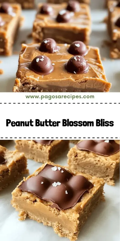 Satisfy your sweet tooth with these Peanut Butter Blossom Bars, a quick and delicious treat that everyone will adore! Made with creamy peanut butter and topped with sweet chocolate kisses, this simple recipe is perfect for bakers of all levels. Follow easy steps to create a chewy, flavorful dessert that you can enjoy any time. Ready to impress your family and friends? Click through to discover the full recipe and start baking today!