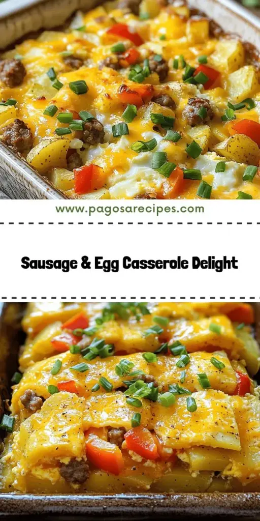 Create the perfect start to your day with this Sausage and Egg Breakfast Casserole! Packed with savory sausage, creamy eggs, and colorful veggies, this dish is not only delicious but also easy to prep, making it ideal for busy mornings or feeding a crowd. Discover tips on variations and storage to enjoy every bite. Click through for the full recipe and step-by-step instructions to whip up this delightful breakfast casserole!